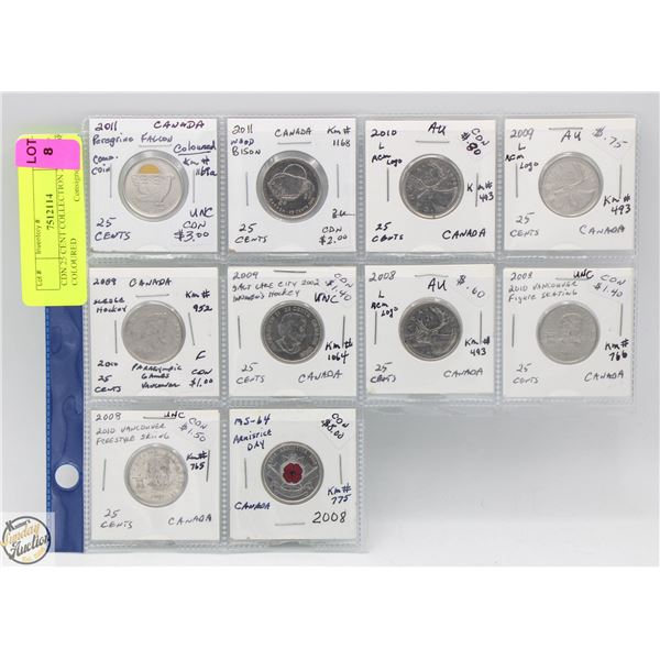 CDN 25 CENT COLLECTION 2011-2008 COLOURED