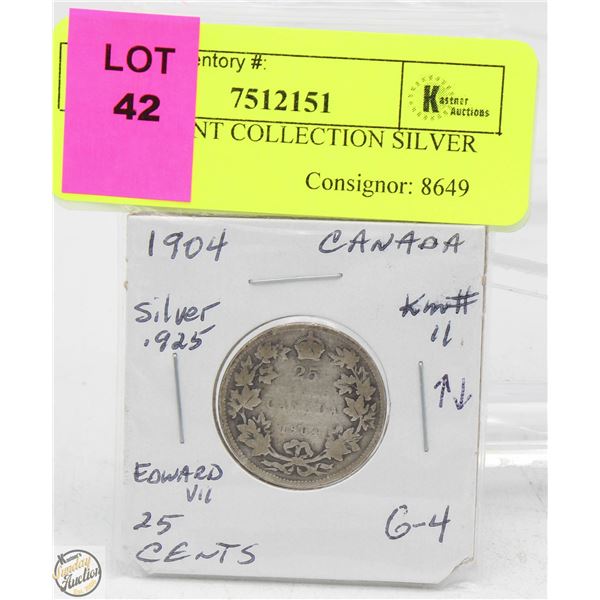 CDN 25 CENT COLLECTION SILVER 1904