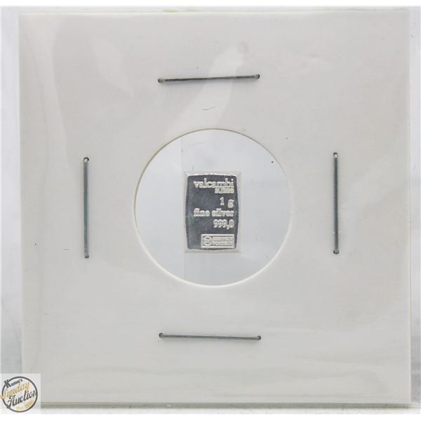1G FINE .999 SILVER VALCAMBI SUISSE INGOT BAR