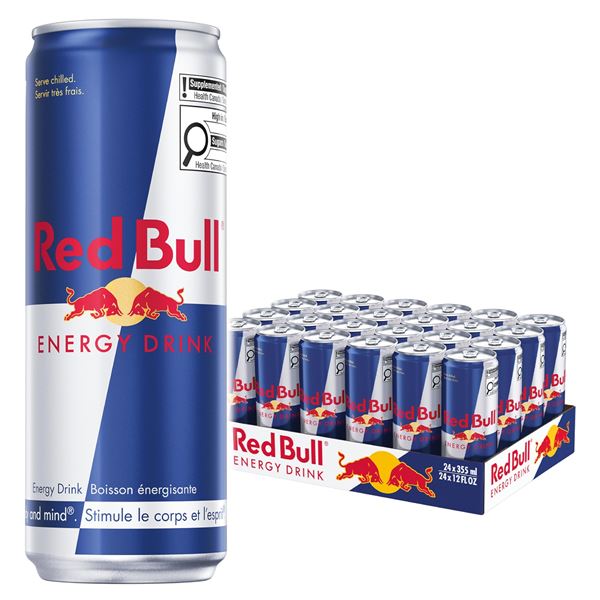 CASE WITH 24 355ML CANS OF RED BULL ENERGY DRINK
