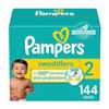 Image 1 : BRAND NEW 144 DIAPERS SIZE 2 PAMPERS SWADDLERS