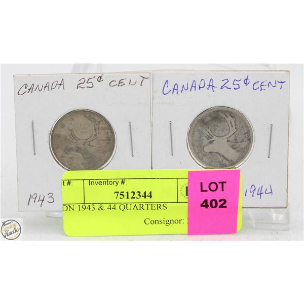 CDN 1943 & 44 QUARTERS
