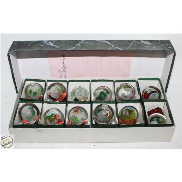 GLASS CHINESE ORDER OF THE 12 ZODIAC ANIMALS GLASS