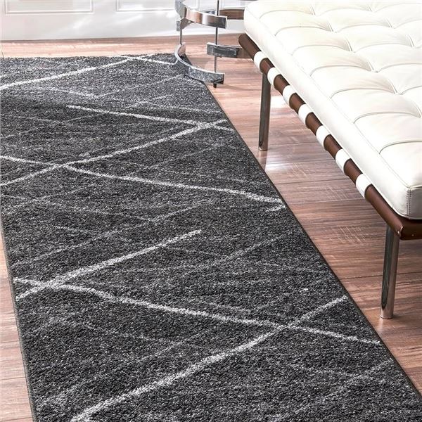 NEW SMOKY DARK GREY 2' X 6' CARPET RUNNER