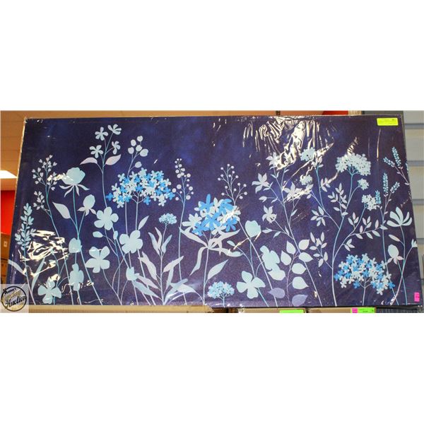 NEW BLUE FLOWER CANVAS WALL HANGING