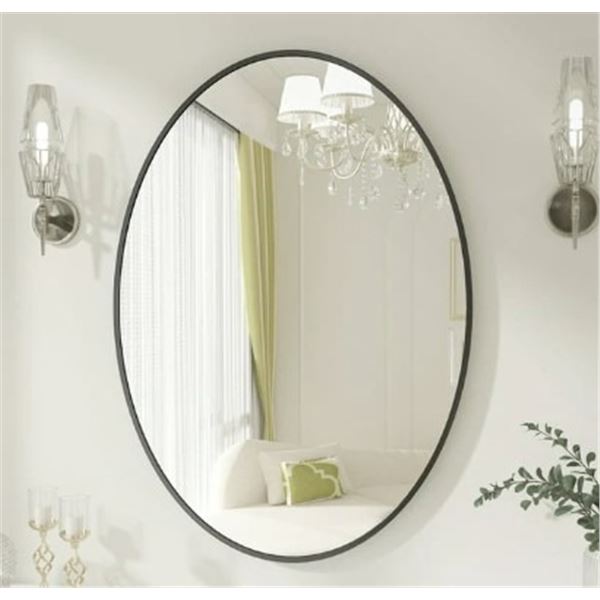 NEW BEAUTYPEAK 20" X 30" BLACK OVAL FRAMED MIRROR