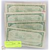 Image 2 : 4X1954 $1 NOTES
