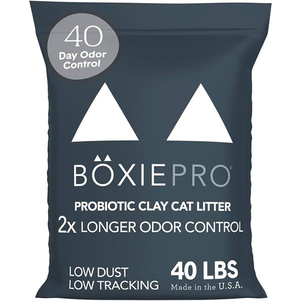 NEW BOXIE PRO 40LB BAG OF PROBIOTIC CLUMPING CAT