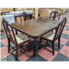 Image 1 : VINTAGE TABLE WITH 4 CHAIRS (1 ARM CHAIR)