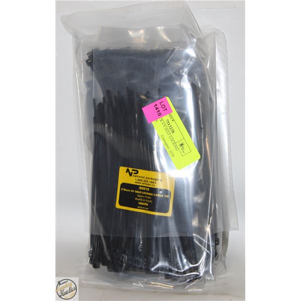 500 6” BLACK UV SELF LOCKING CABLE TIES