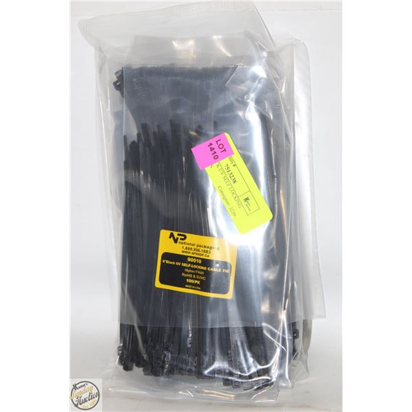 500 6” BLACK UV SELF LOCKING CABLE TIES