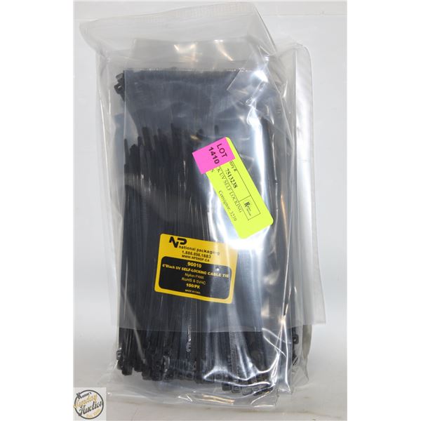 500 6” BLACK UV SELF LOCKING CABLE TIES
