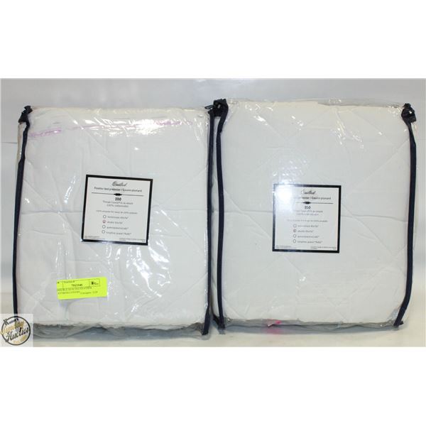 2 DOUBLE QUILTED FEATHER MATTRESS COVERS