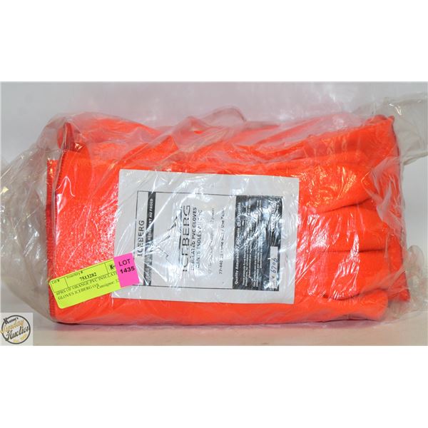 6PRS OF ORANGE PVC INSULATED GLOVES ICEBERG O/S