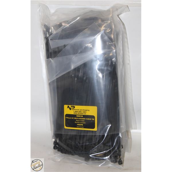 500 6” BLACK UV SELF LOCKING CABLE TIES