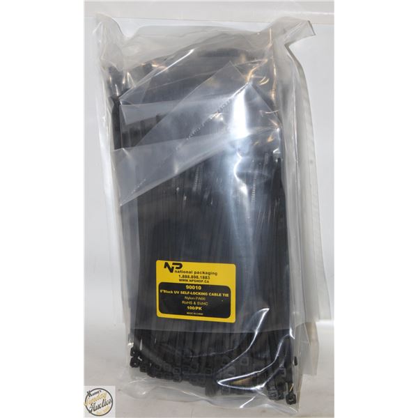 500 6” BLACK UV SELF LOCKING CABLE TIES