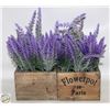 Image 1 : 2 POTS OF ARTIFICIAL LAVENDER BROWN POTS