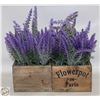Image 1 : 2 POTS ARTIFICIAL LAVENDER WHITE POTS