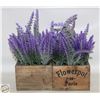 Image 1 : 2 POTS ARTIFICIAL LAVENDER WHITE POTS