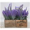 Image 1 : 2 POTS ARTIFICIAL LAVENDER WHITE POTS