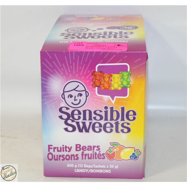 NEW HUER SENSIBLE SWEETS FRUITY BEARS 12X 50G BAGS
