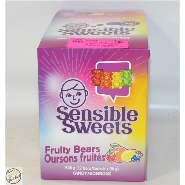 NEW HUER SENSIBLE SWEETS FRUITY BEARS 12X 50G BAGS