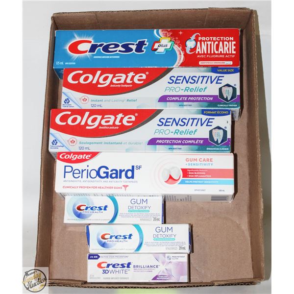 NEW 4 TOOTH PASTE COLGATE, CREST