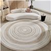 Image 1 : NEW 8' ROUND ABSTRACT AREA RUG, KHAKI