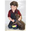 Image 1 : LARGE VET BOY WITH HIS DOG STATUE-ESTATE