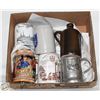 Image 1 : VINTAGE BEER STEINS- BOX LOT ASSORTED