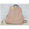 Image 1 : LEATHER LIGHT PINK HANDBAG WITH BACKPACK