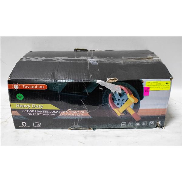 TELVLAPHEE HEAVY DUTY SET OF 2 WHEEL LOCKS WITH