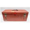 Image 1 : STEEL TOOL BOX RED W/TRAY SIZE 21" LONG