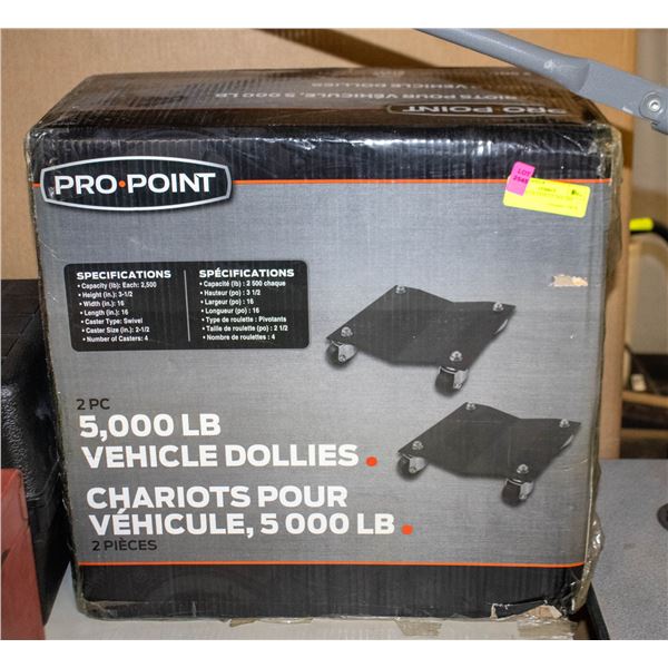 2 PC 5,000 LB VEHICLE DOLLIES