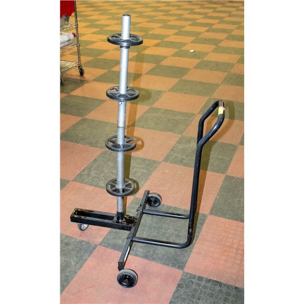 4 WHEEL TIRE RACK ON WHEELS