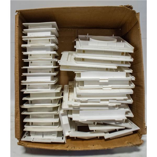 BOX OF MISC SIDING FIXTURES