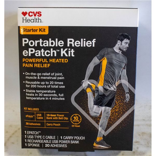 NEW CVS HEALTH STARTER KIT PORTABLE RELIEF EPATCH-