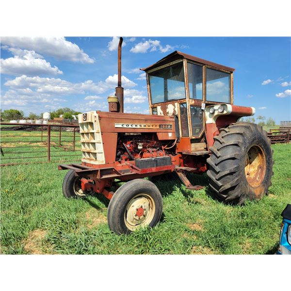 1850 Cockshutt tractor. New batteries, rear tires, tubes. Note-hyd oil pan leaks. See Rick., running
