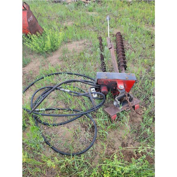 Wheatheart auger w/ screw cupped. 5" bit, and 3" bit.