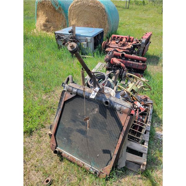 Large furnace, motors (unknown condition), rad and engine parts etc.