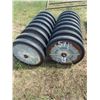 Image 2 : Set of 4ft drill packer wheels, and seed drill tin.