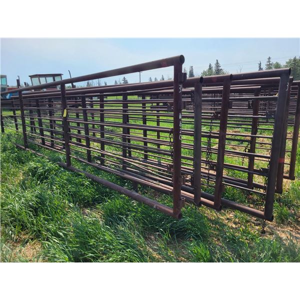 (So much each x 7) Free standing panels, approx. 288 in. x 64 in., 5- have 3 in. pipe & 2- have 2 1/