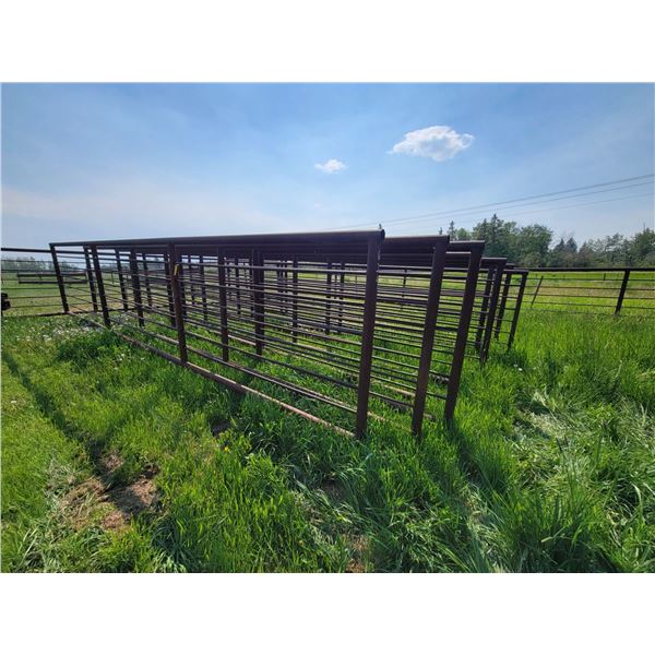 (So much each x 9) 9- Free standing panels, approx. 288 in. x 65 in., 1- have 2 3/8 in. pipe & 8- ha