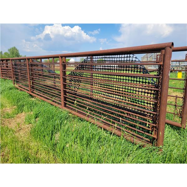 (So much each x 3) 3- Free standing panels, approx. 288 in. x 64 in., 3 in. pipe