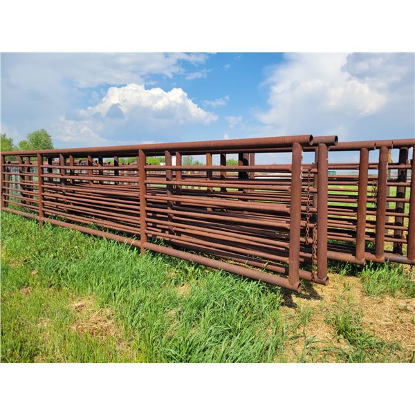 (So much each x 8) 8- Free standing panels, approx. 288 in. x 65 in., 3 1/2 in. pipe