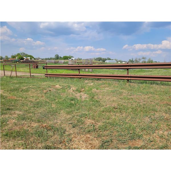 Approx 6 section of guard rail fence, and approx. 4 sections of 24FT freestanding panels. Buyer to l