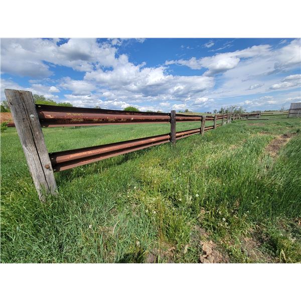 Approx 20 sections of guard rail fence ( north side of corral, east to west). Buyer to dismantle and