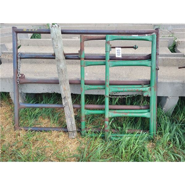 (Selling all together) 3 metal gates.  One gate is 67" long, one gate is 33" long, one gate is 21" l