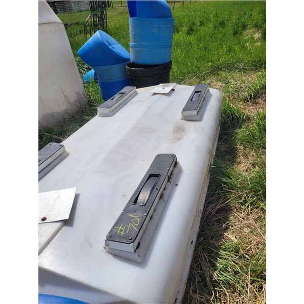 Mineral lick tub, and 6 assorted plastic tubs.