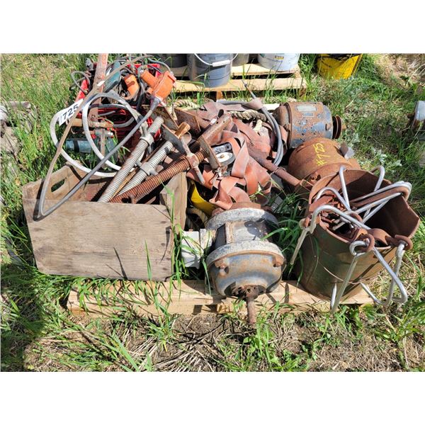 Meat hooks, water pump handle, motors etc.